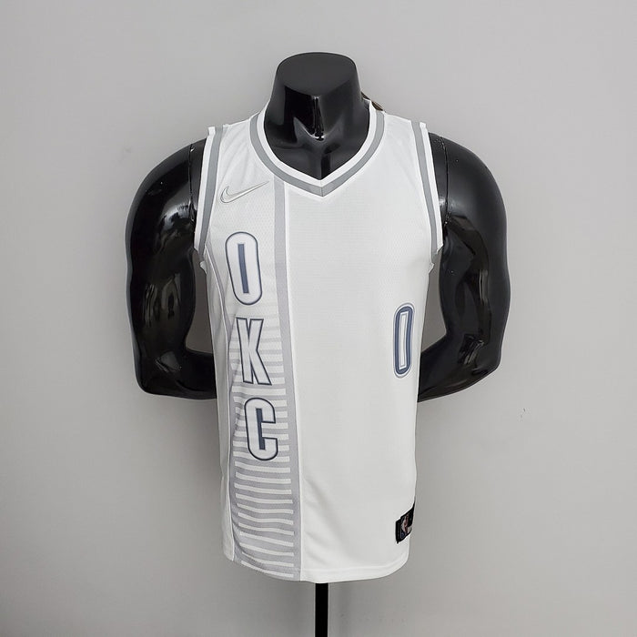 Maillot 75th Anniversaire 2202 Saison Oklahoma City Thunder WESTBROOK#0 City Édition Blanc NBA