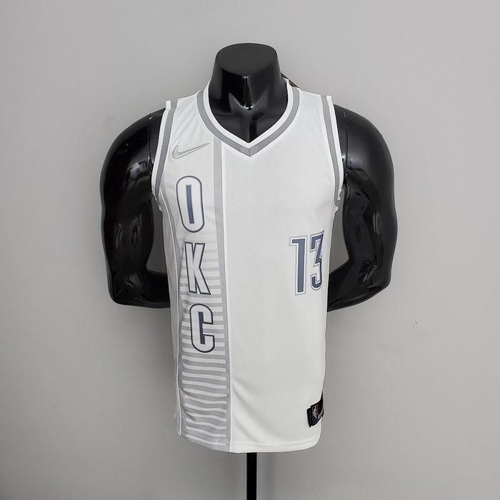 Maillot 75th Anniversaire 2202 Saison Oklahoma City Thunder GEORGE#13 City Édition Blanc NBA