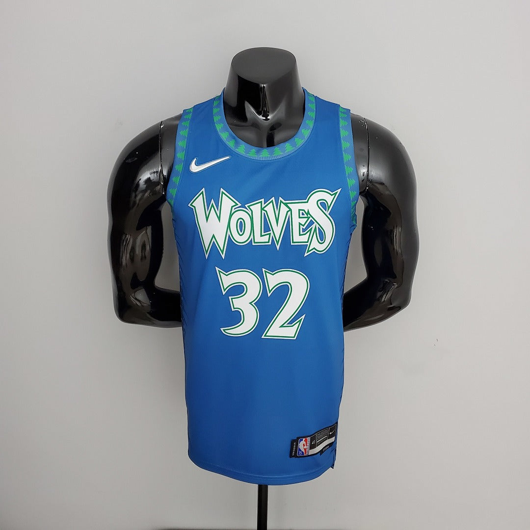 Maillot 75th Anniversaire 2202 Saison TOWNS#32 Minnesota Timberwolves City Édition Bleu NBA