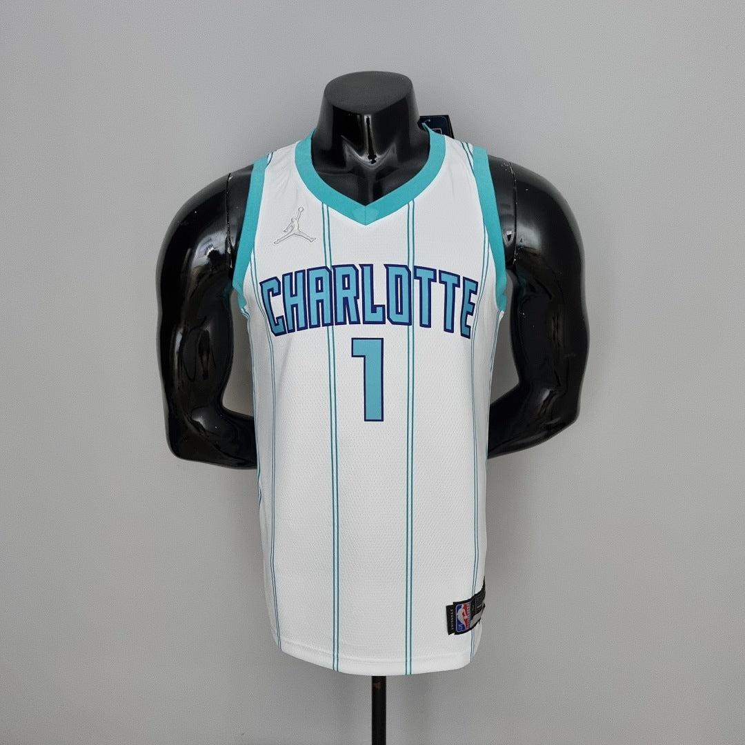 Maillot 75th Anniversaire BALL #1 Charlotte Hornets Blanc NBA