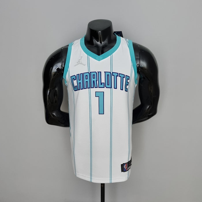 Maillot 75th Anniversaire BALL #1 Charlotte Hornets Blanc NBA