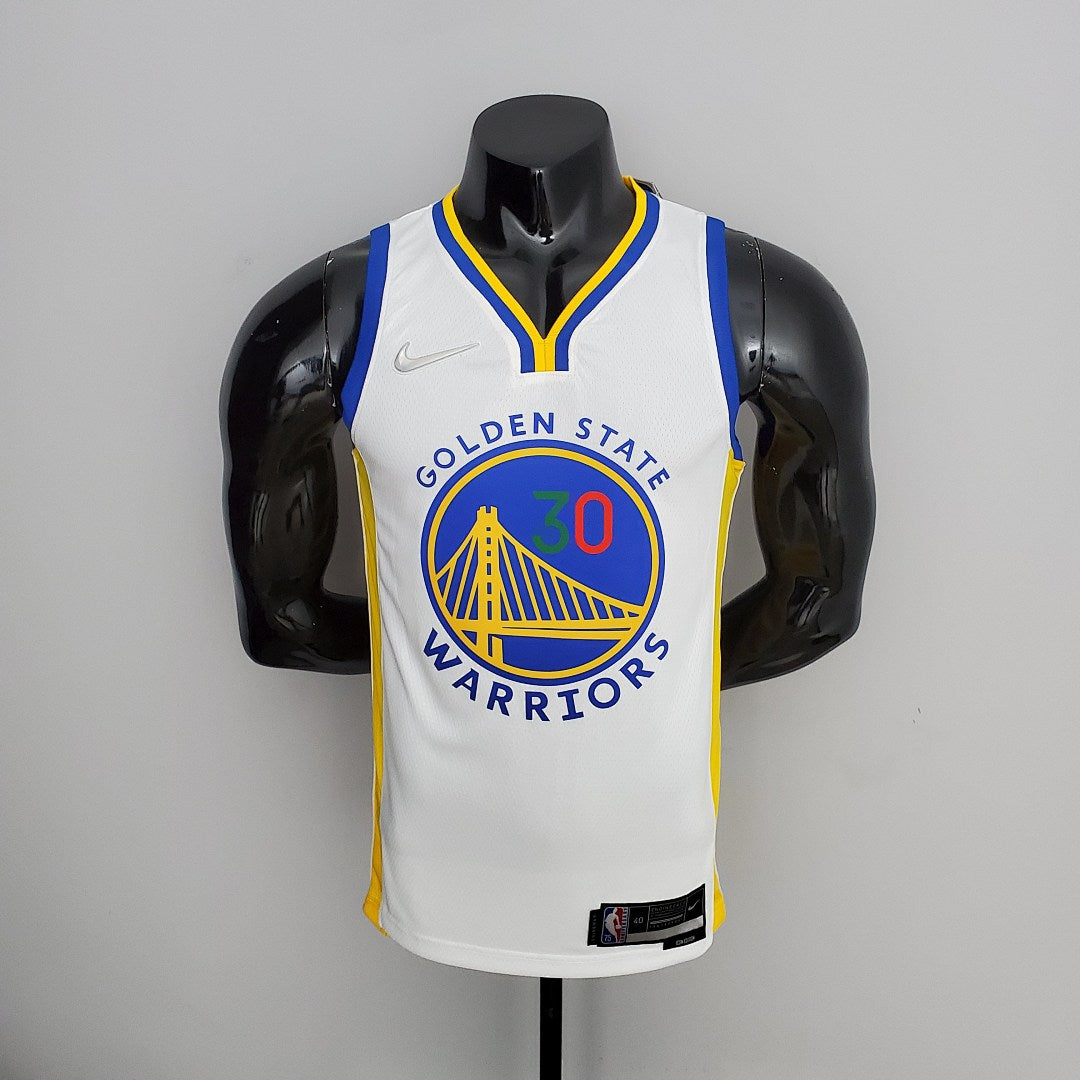 Maillot 75th Anniversaire Golden State Warriors Curry #30 Mexique Édition Blanc NBA