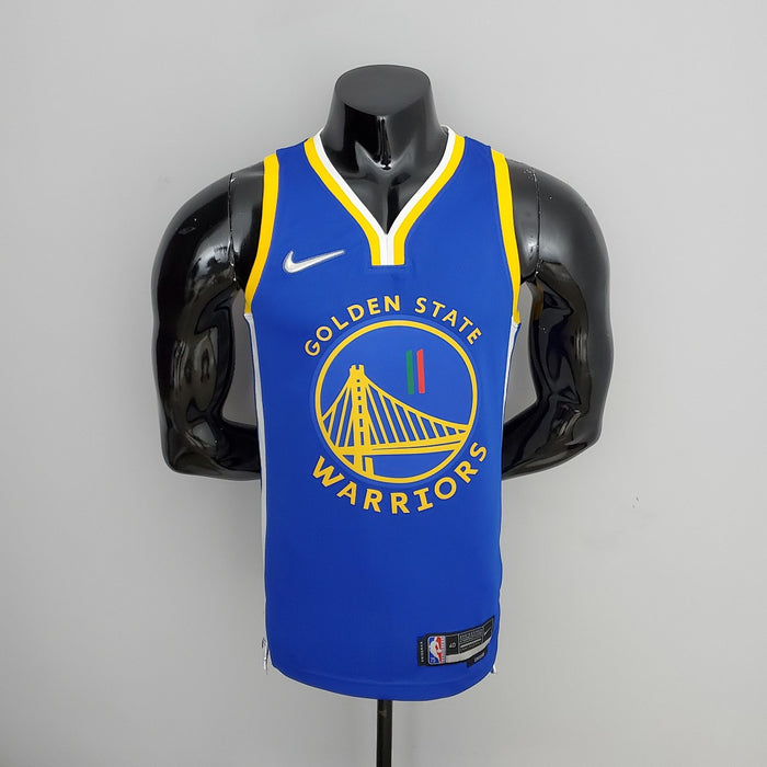 Maillot 75th Anniversaire Golden State Warriors Thompson #11 Mexique Édition Bleu NBA