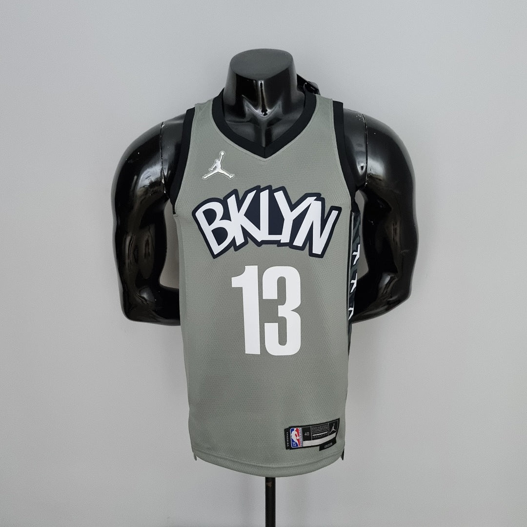 Maillot 75th Anniversaire Harden #13 Brooklyn Nets City Édition Gris NBA