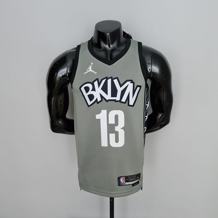 Maillot 75th Anniversaire Harden #13 Brooklyn Nets City Édition Gris NBA
