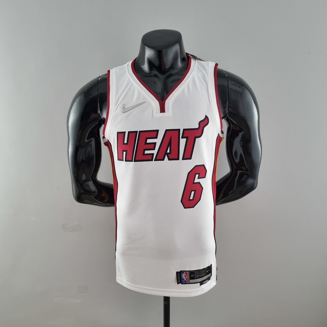 Maillot 75th Anniversaire Miami Heat JAMES #6 Blanc NBA