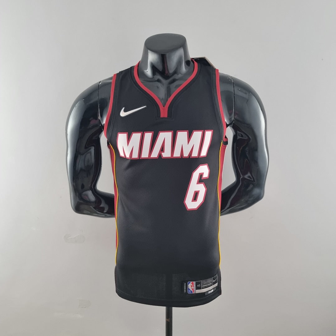 Maillot 75th Anniversaire Miami Heat JAMES #6 Noir NBA