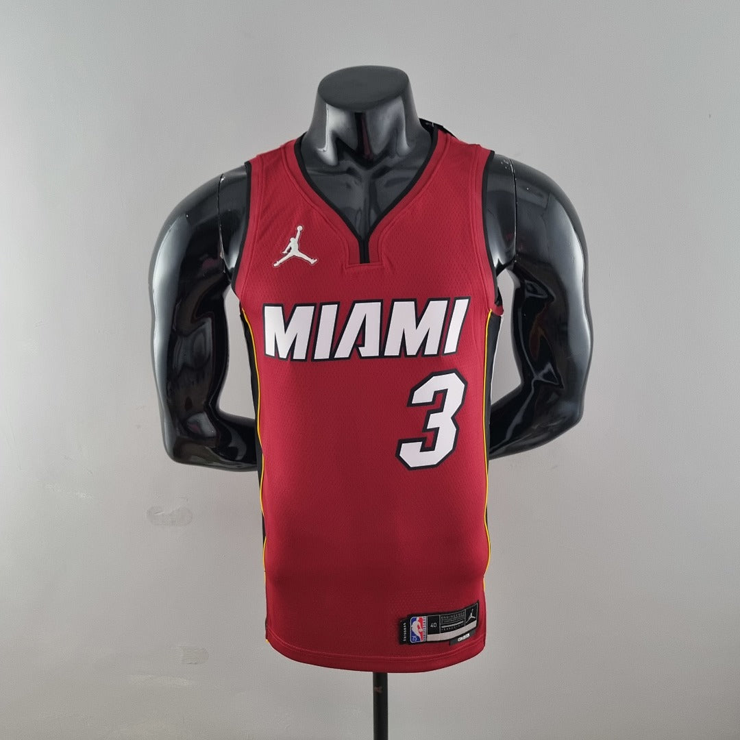 Maillot 75th Anniversaire Miami Heat Jordan WADE #3 Burgundy NBA
