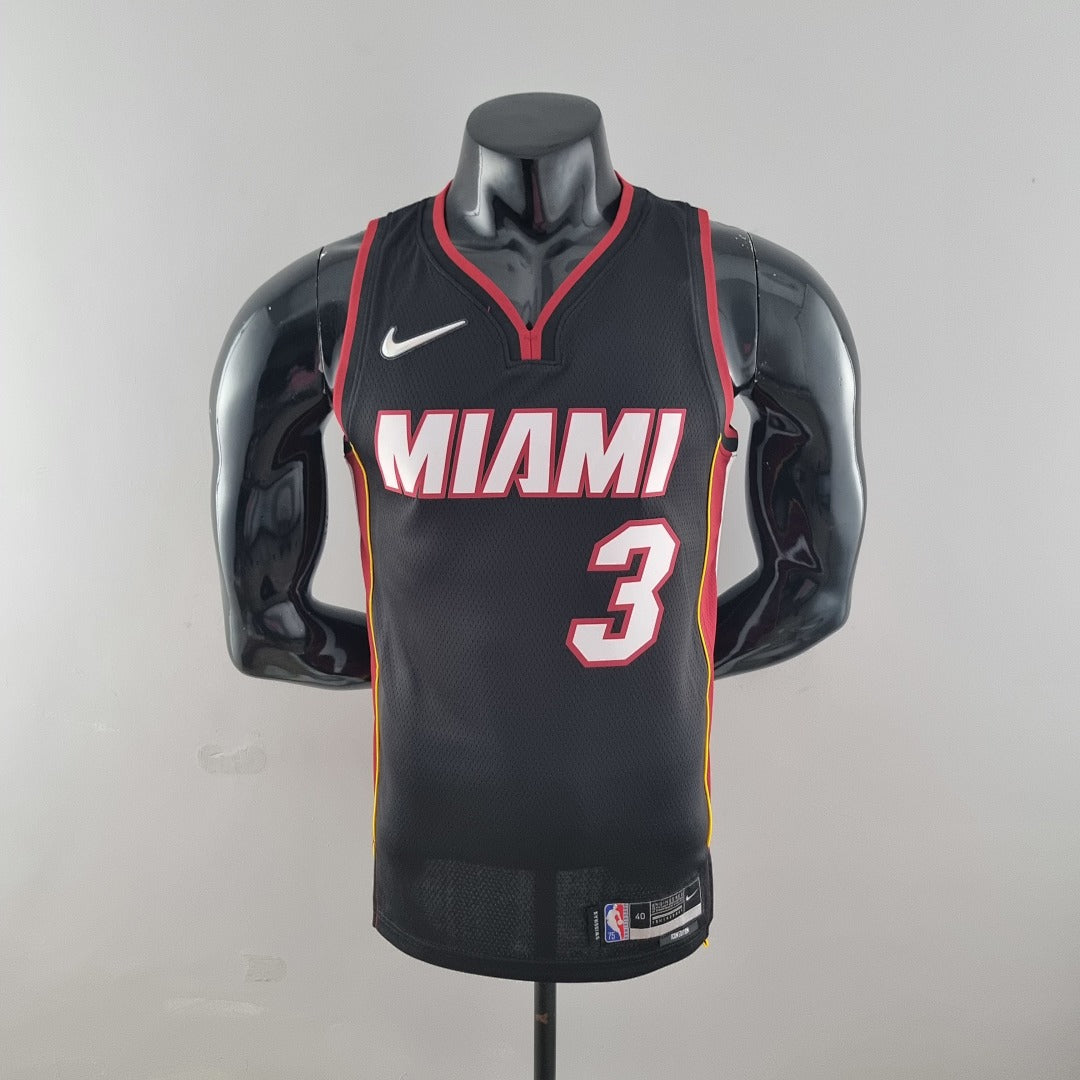 Maillot 75th Anniversaire Miami Heat WADE #3 Noir NBA