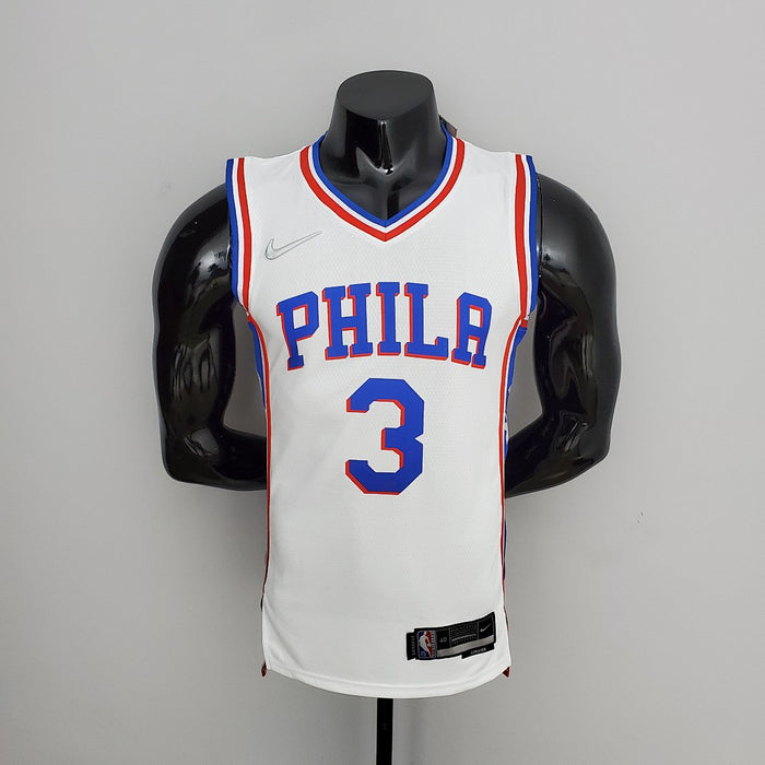 Maillot 75th Anniversaire Philadelphia 76ers IVERSON#3 Blanc NBA