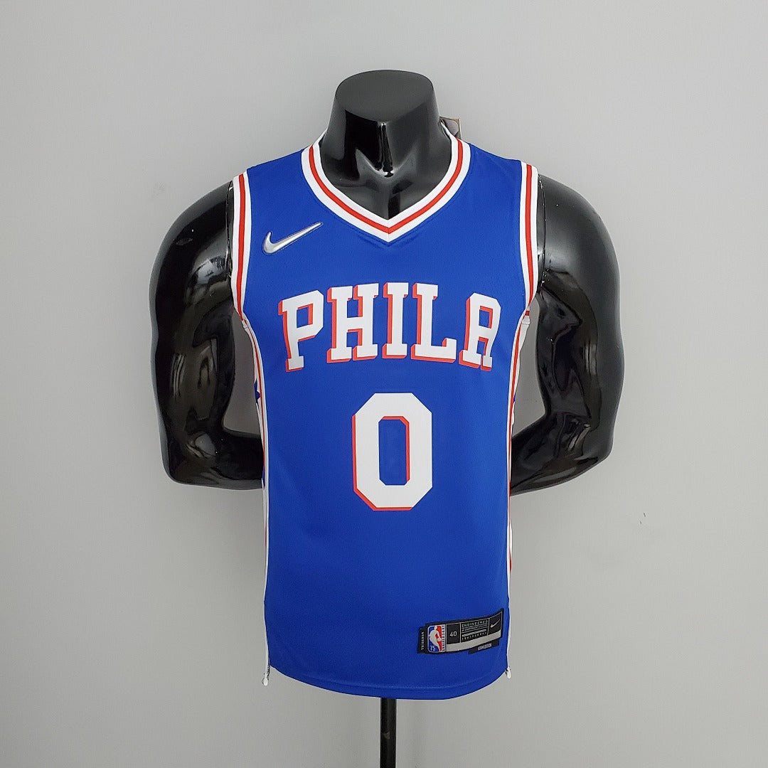 Maillot 75th Anniversaire Philadelphia 76ers MAXEY#0 Bleu NBA