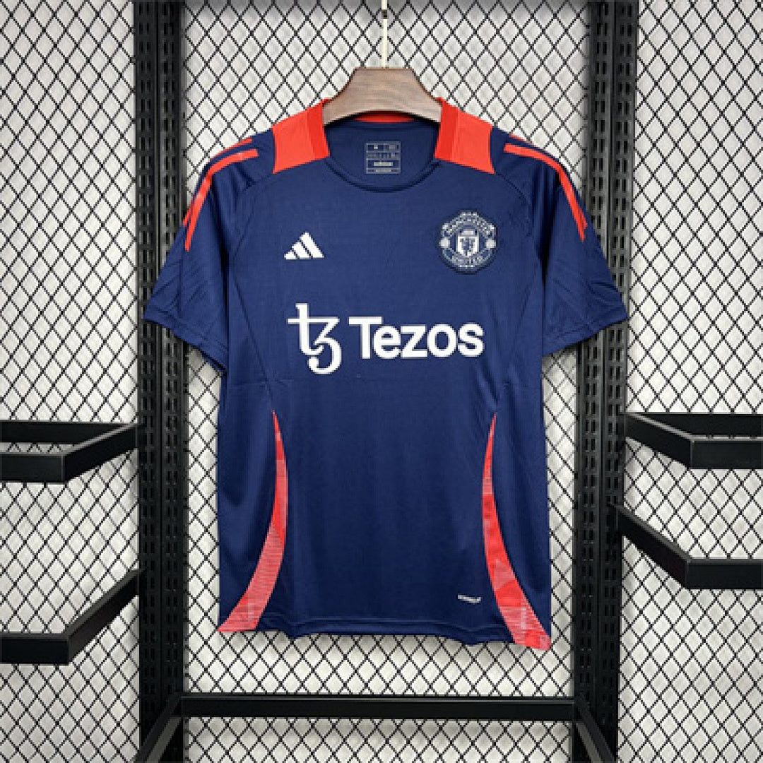 Maillot Avant match Entraînement Manchester United 2024/25 Dark Bleu