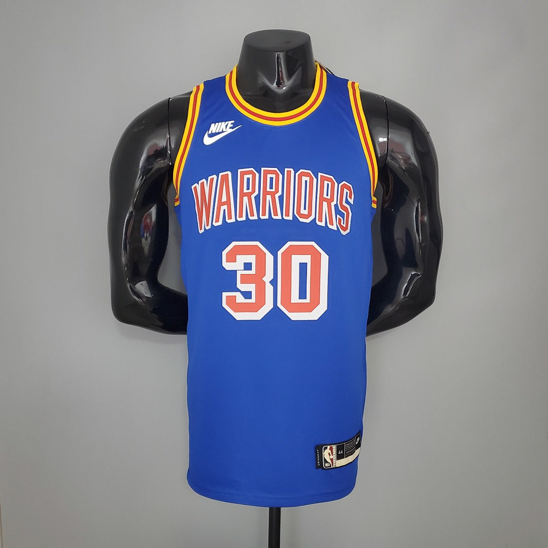 Maillot CURRY#30 75th Anniversaire Warriors Bleu NBA
