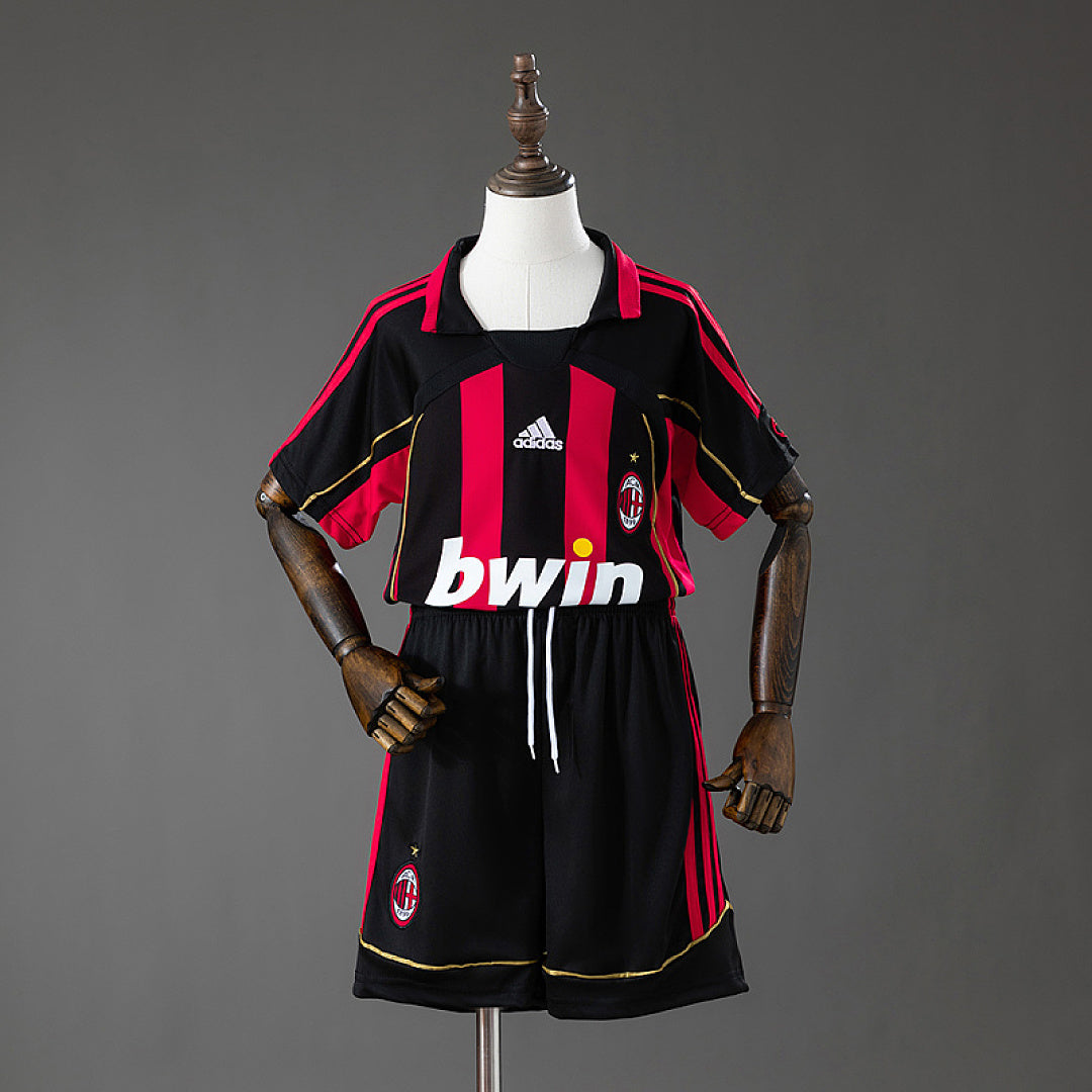 Maillot Domicile Rétro AC Milan 06/07 Enfant Kit