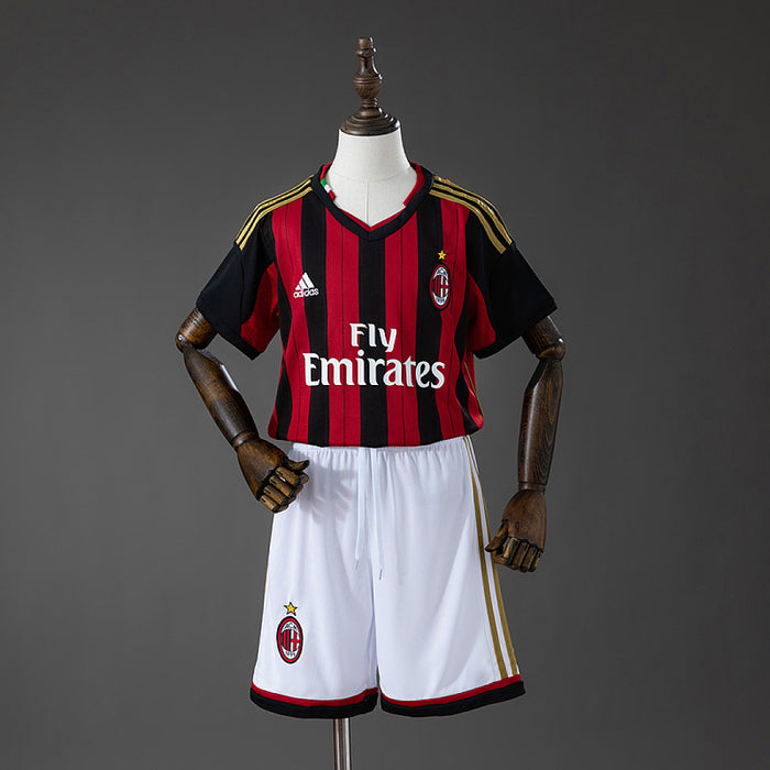 Maillot Domicile Rétro AC Milan 13/14 Enfant Kit