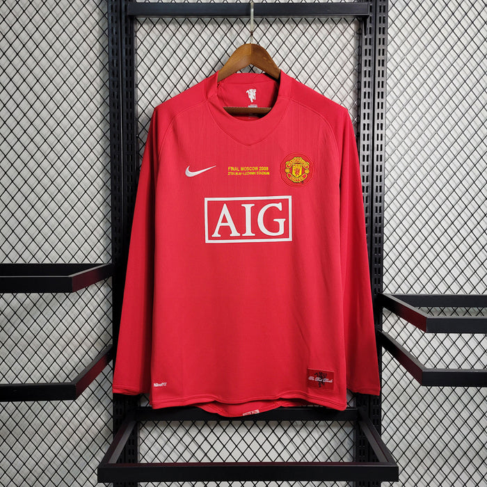 Maillot Domicile Rétro Manches Longues 07 08 M U Champions League version