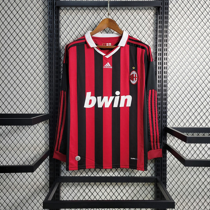 Maillot Domicile Rétro Manches Longues 2009 10 AC Milan