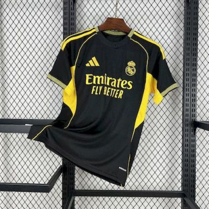 Maillot Édition Spéciale Real Madrid 2025/26 Noir and Jaune Édition