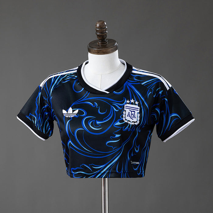 Maillot Extérieur Argentine 2026 Femme's Crop Top Style