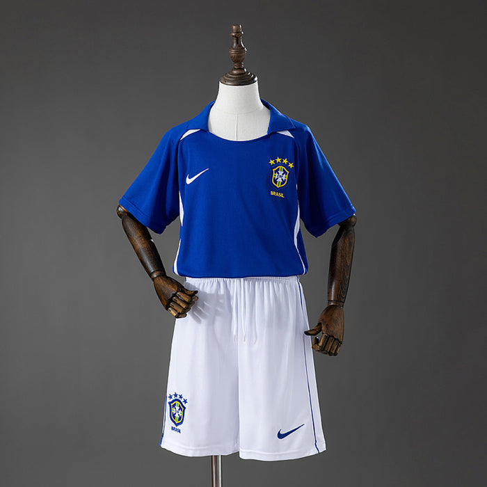 Maillot Extérieur Rétro Brésil 2002 Enfant Kit