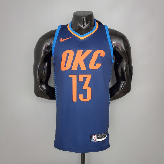 Maillot GEORGE#13 Thunder Bleu Stripes NBA