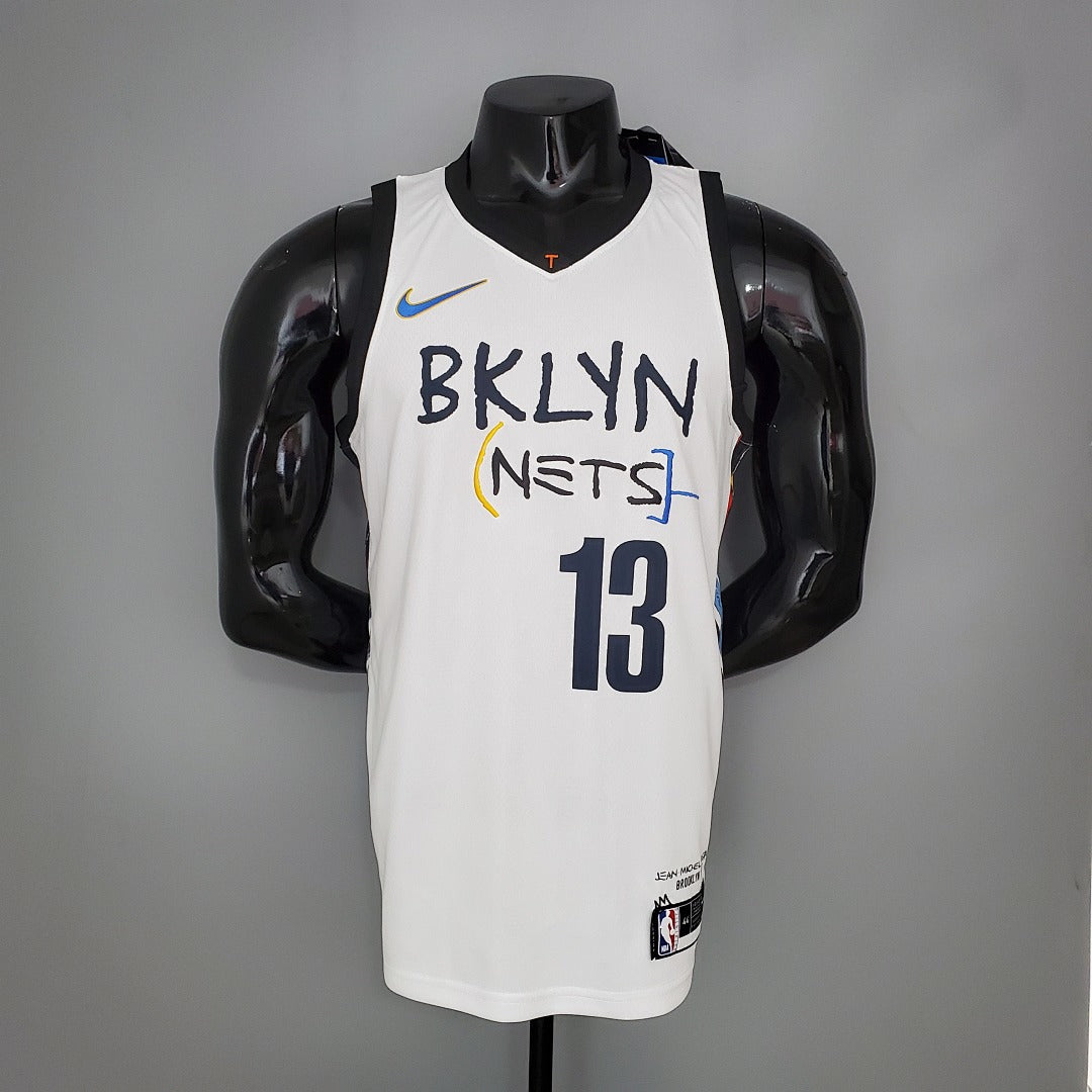 Maillot HARDEN#13 Brooklyn Nets graffiti Blanc NBA