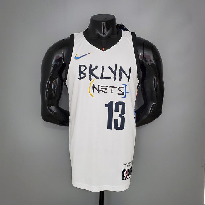Maillot HARDEN#13 Brooklyn Nets graffiti Blanc NBA