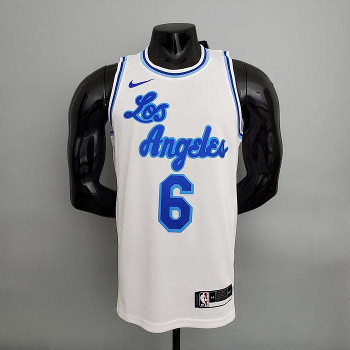 Maillot Lakers James#6 Latin Night (High Head) Blanc NBA