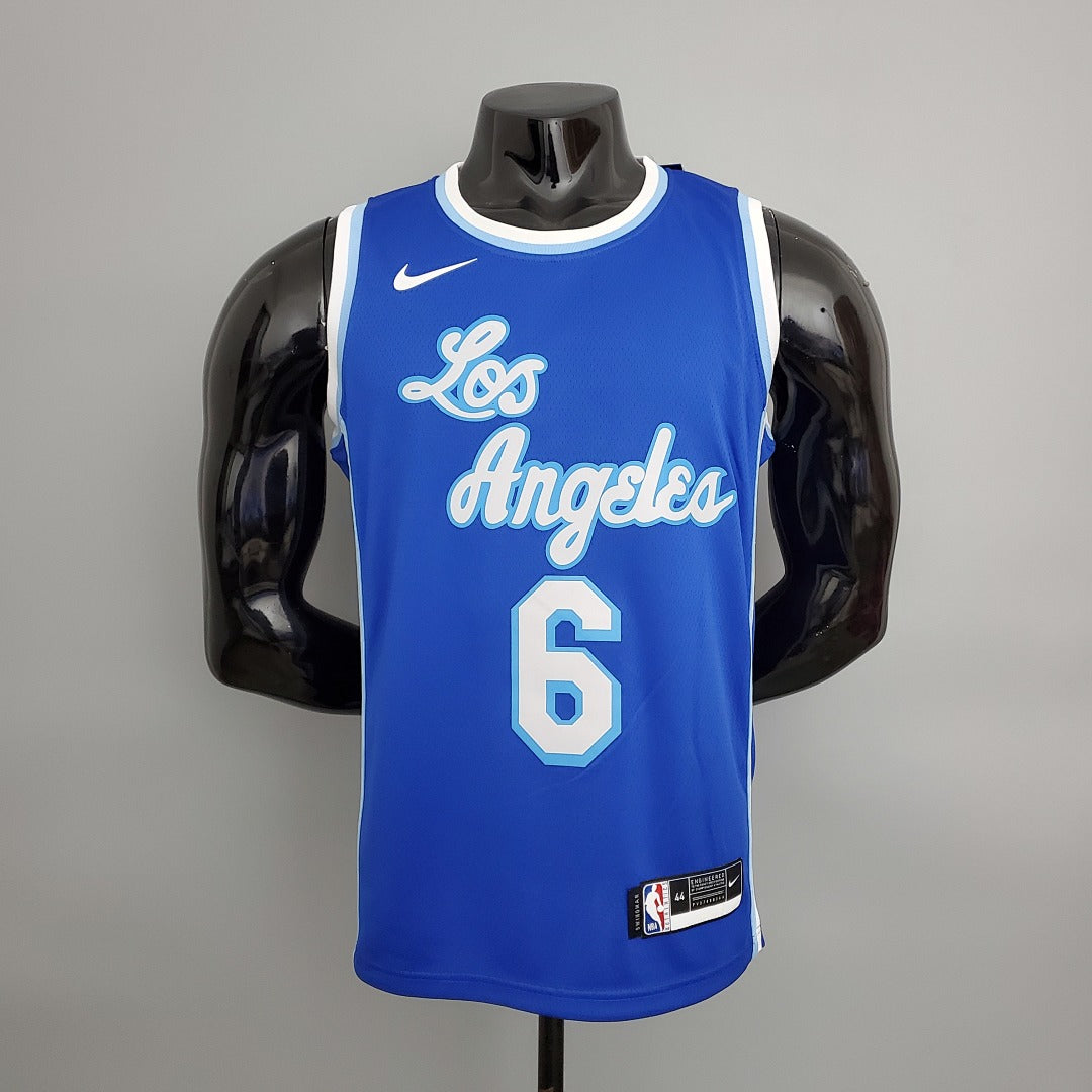 Maillot Lakers James#6 Latin Night (High Head) Bleu NBA