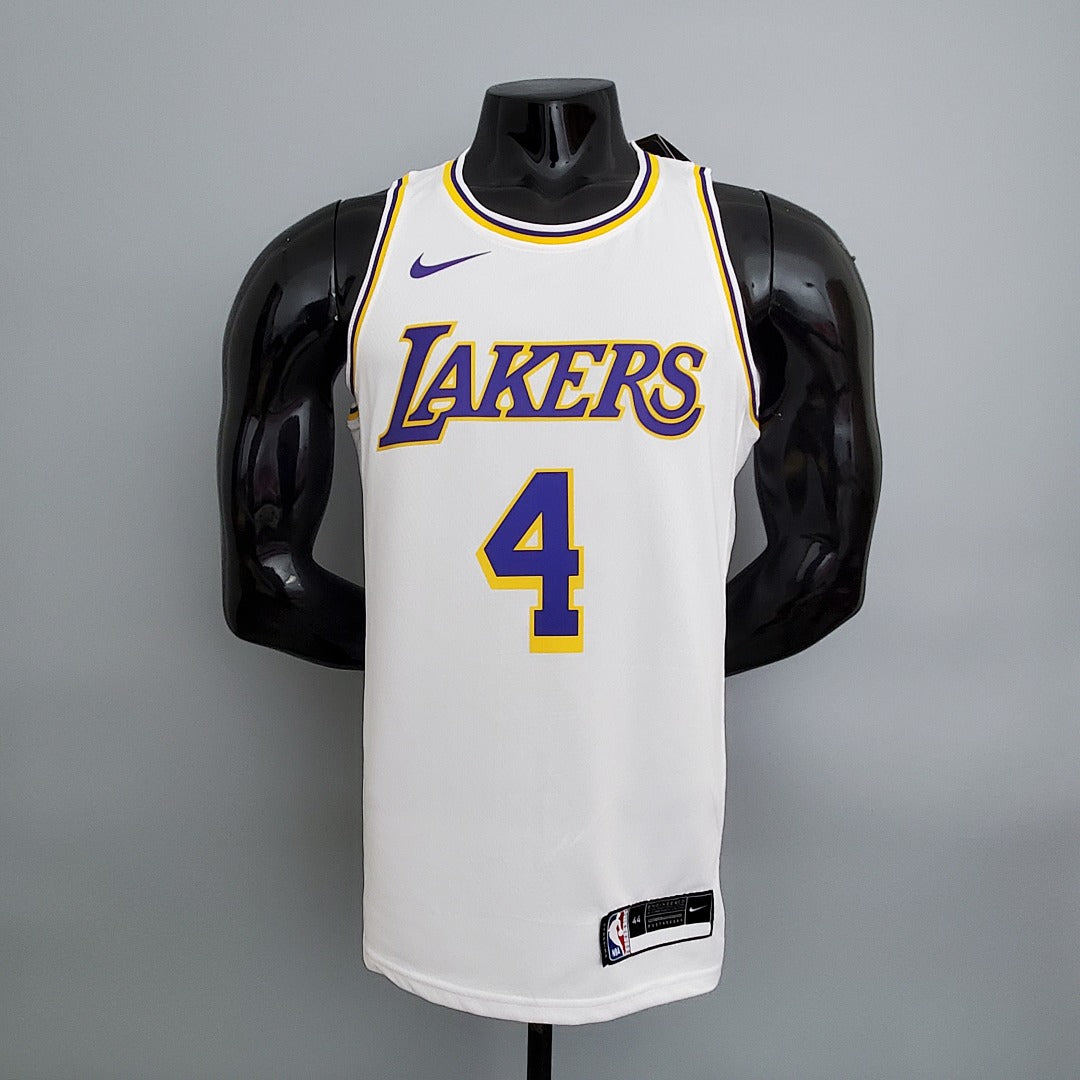 Maillot Lakers Rondo#4 Crew Neck Blanc NBA