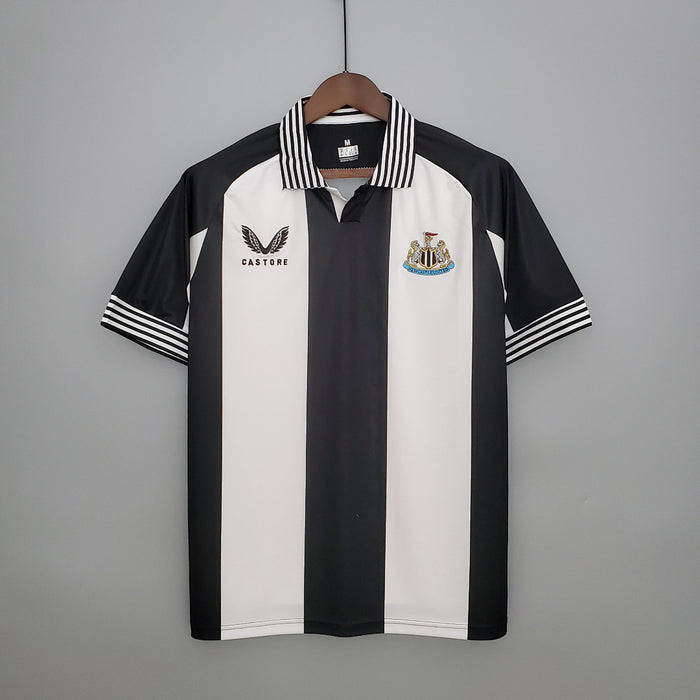 Maillot Newcastle Commemorative Édition Blanc and Noir