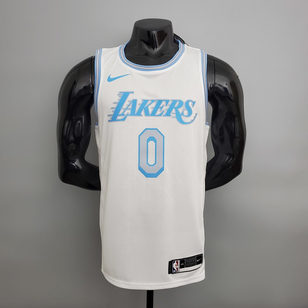 Maillot Rétro 2021 Westbrook#0 Lakers Blanc NBA