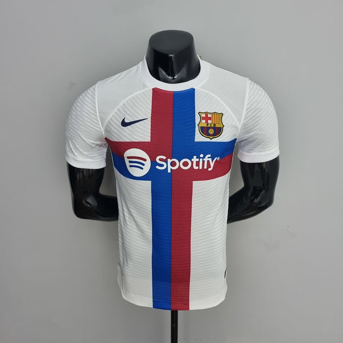 Maillot Version Joueur 2022 Barcelona Blanc