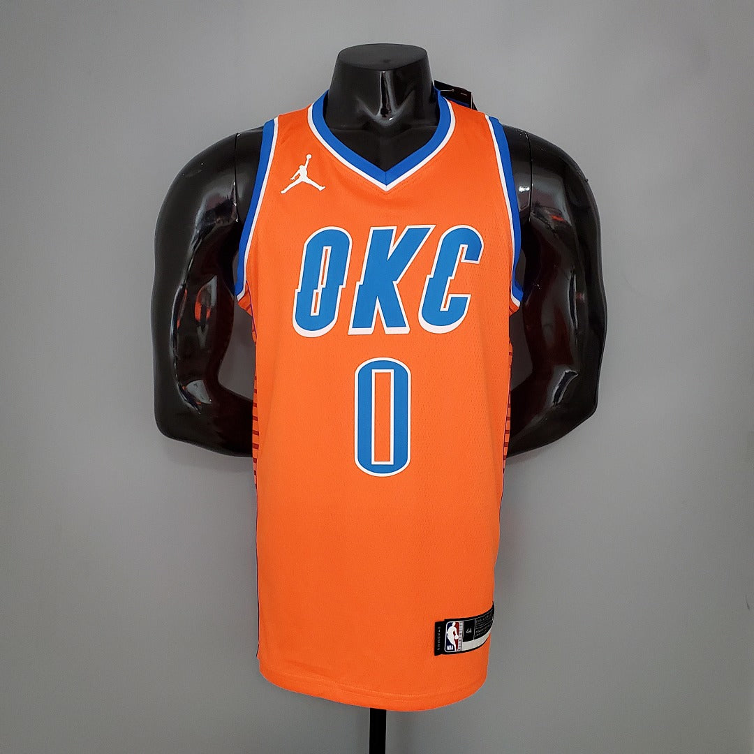 Maillot WESTBROOK#0 Thunder Jordan Orange NBA