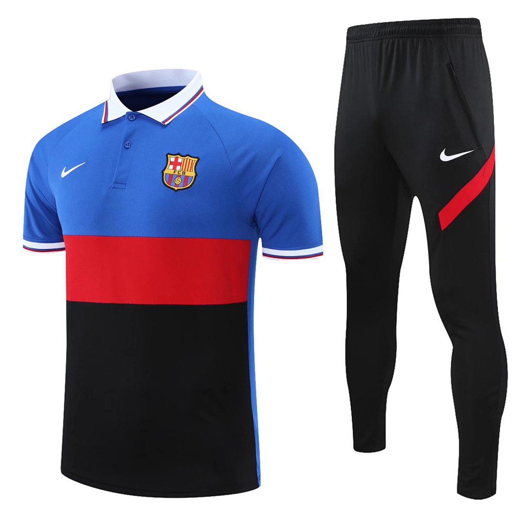 Polo Barcelona Bleu and Rouge shirt