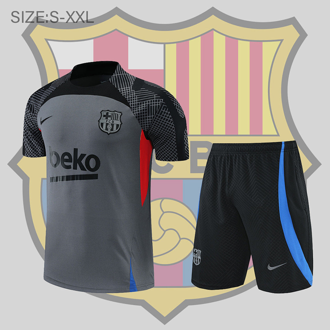 Short Entraînement 22/23 Barcelona Suit Sleeve Kit Noir Gris