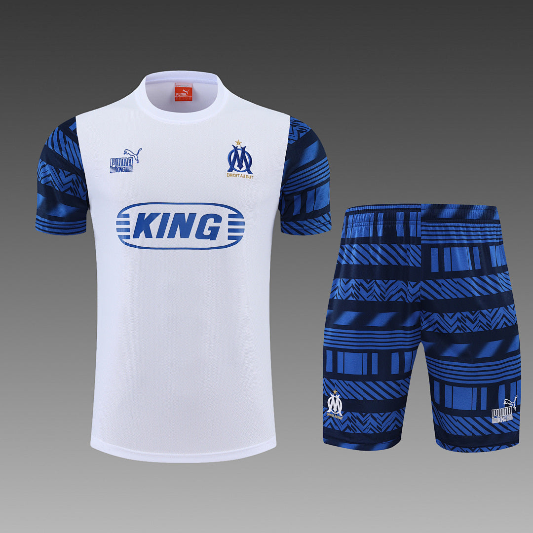 Short Entraînement 22/23 Olympique de Marseille suit sleeve kit Blanc Bleu